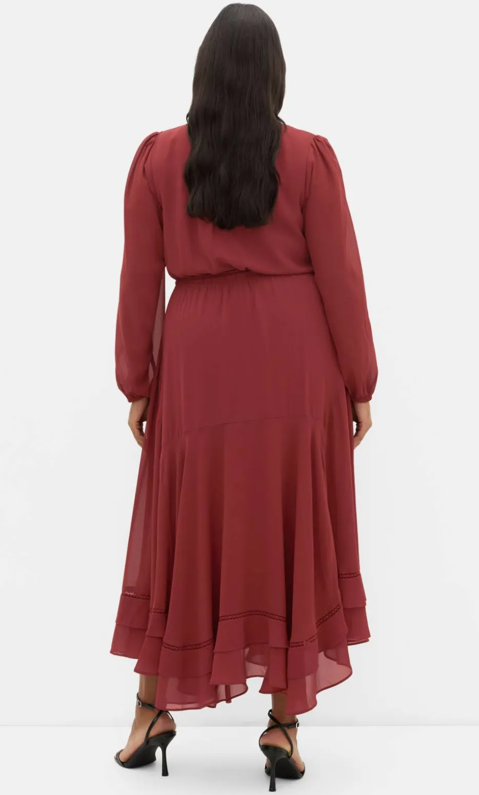 Yasmine Long Sleeve Maxi Dress - burnt sienna
