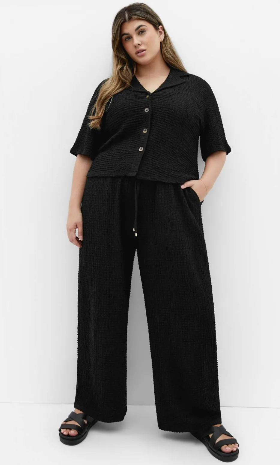 Zoie Wide Leg Pant - black